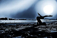 Ballerina Leg Dance Beach Sunset